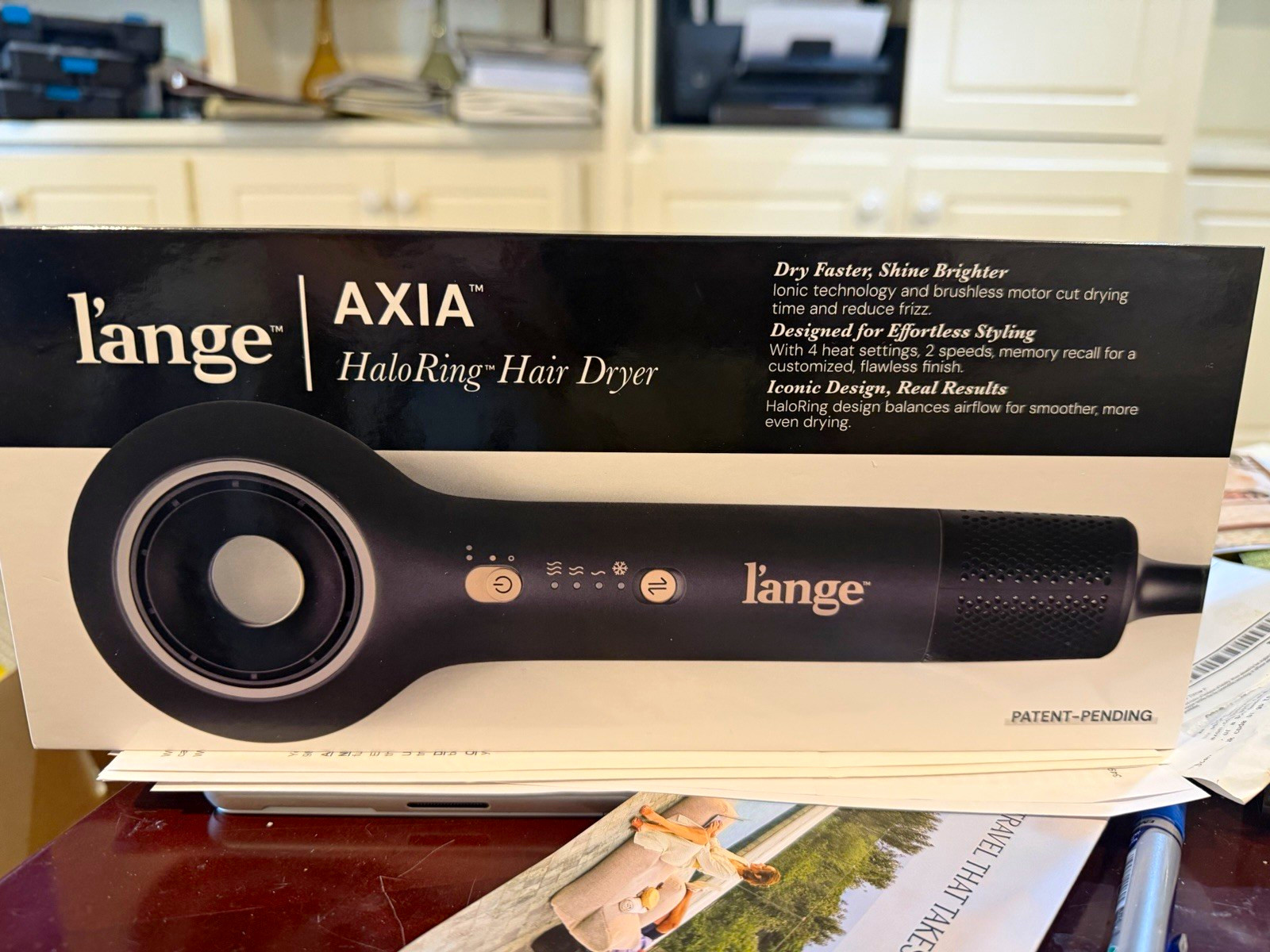 L'ange AXIA HaloRing Ionic Hair Dryer 1600W Black w/ Diffuser, 2 Speed L'ange AXIA HaloRing Ionic Hair Dryer 1600W Black w/ Diffuser, 2 Speed