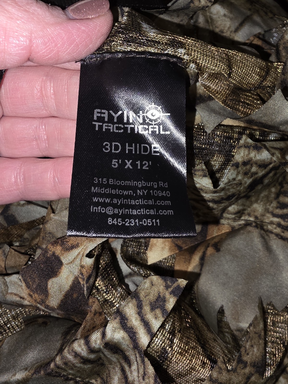 Ayin Tactical 3D Hide Woodland Camo Wall Blind 5\'x12\' Polyester Brown Green Ayin Tactical 3D Hide Woodland Camo Wall Blind 5\'x12\' Polyester Brown Green