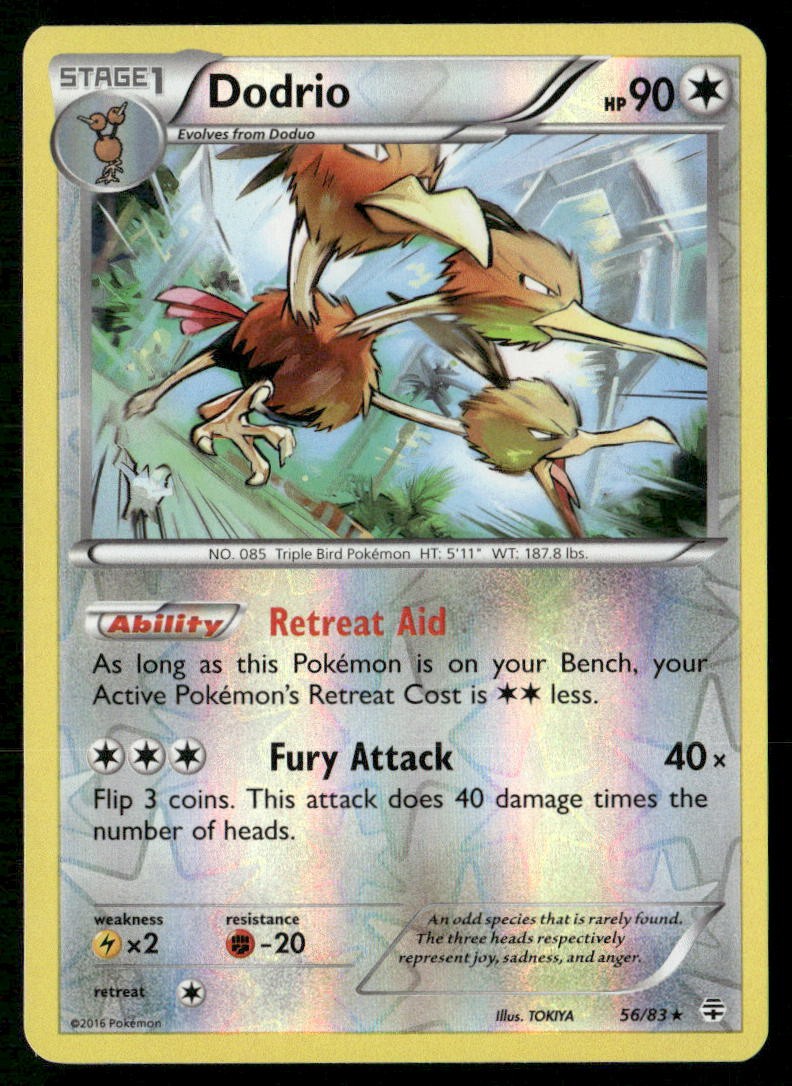 Dodrio 56/83 Rare Generations Pokemon Reverse Holo Lightly Played