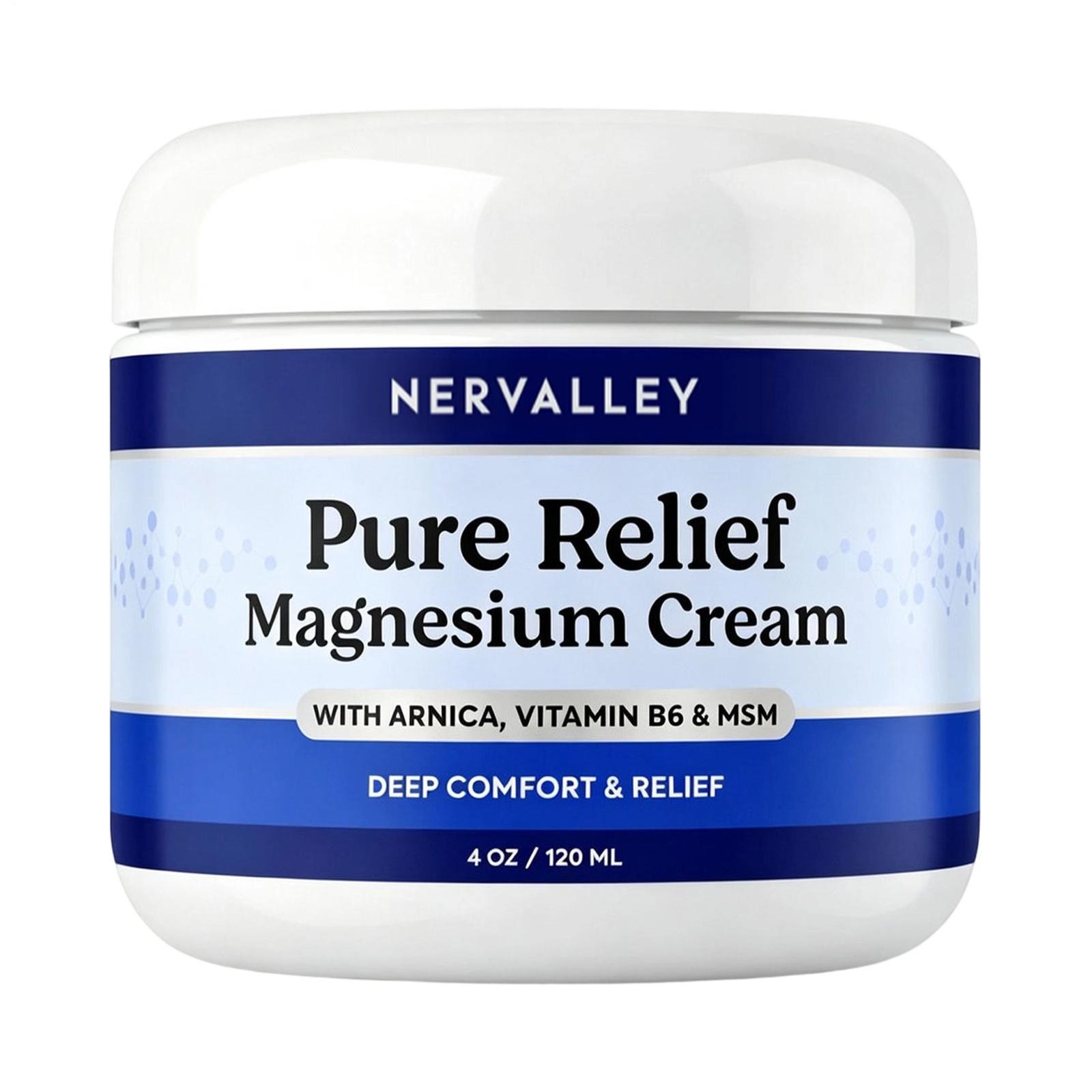 Pure Relief Magnesium Cream - Dead Sea Magnesium Lotion with MSM & Arnica w MSM