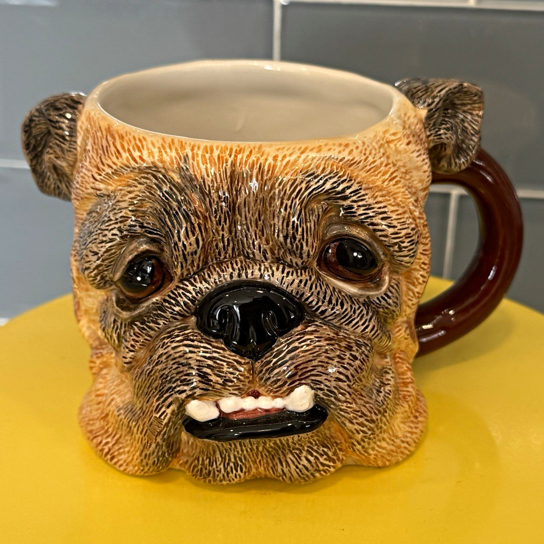 Zelda Wisdom Bulldog Figural 3D Ceramic Coffee Mug Novelty Animal Brown 4769 Zelda Wisdom Bulldog Figural 3D Ceramic Coffee Mug Novelty Animal Brown 4769