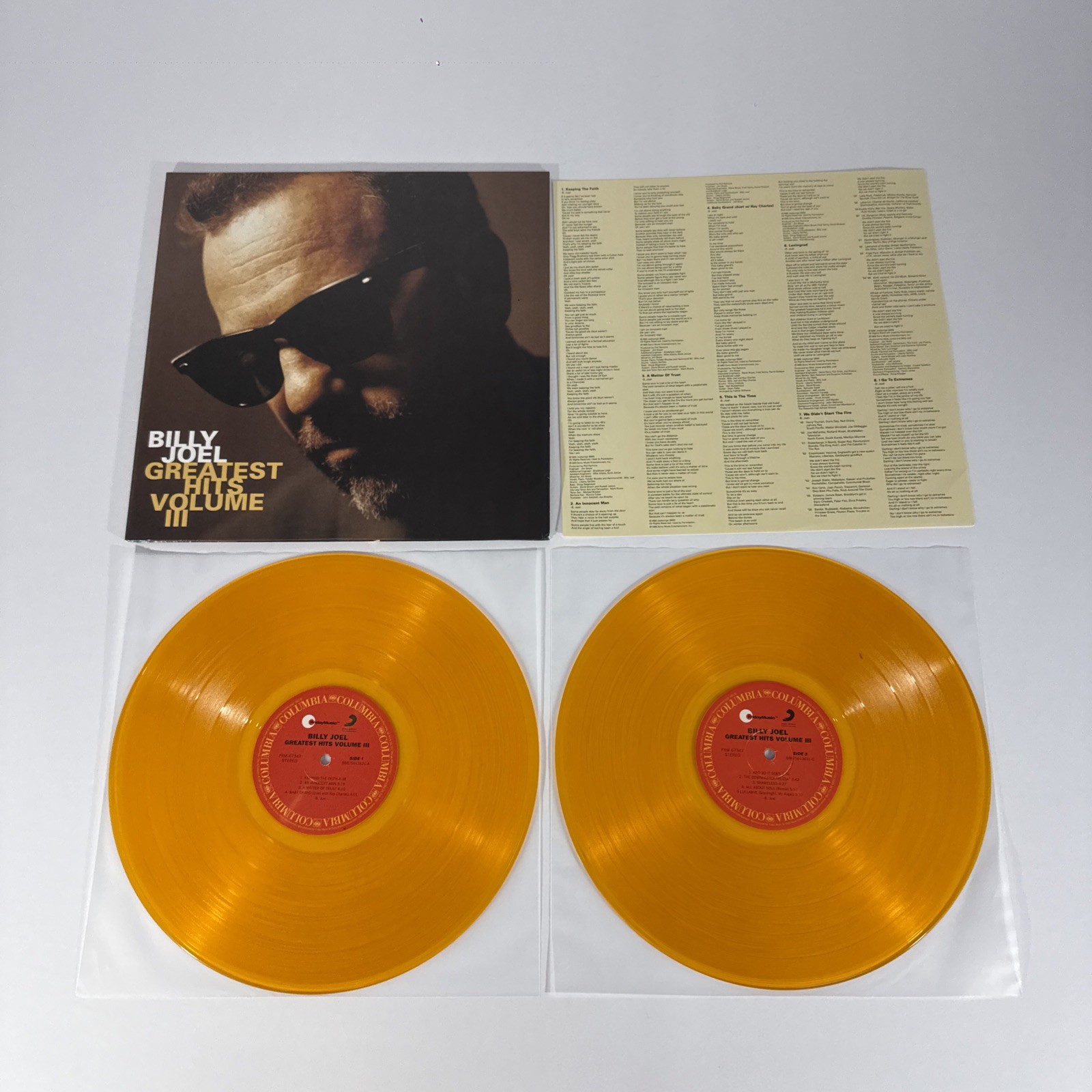 BILLY JOEL Greatest Hits Vol. III  (2 Records 2015) Used Translucent Orange RARE