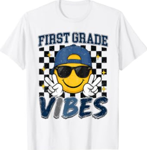 Retro First Grade Vibes Back to School 1st Grade Boys Kids T-Shirt Retro First Grade Vibes Back to School 1st Grade Boys Kids T-Shirt
