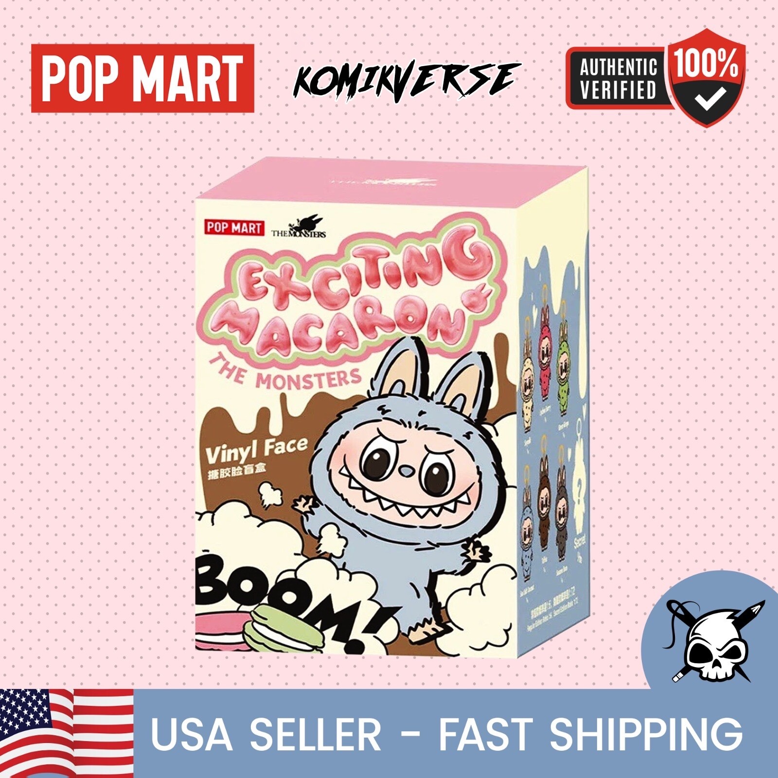 *USA* AUTHENTIC POP MART LABUBU MONSTERS EXCITING MACARON (VINYL FACE BLIND BOX)