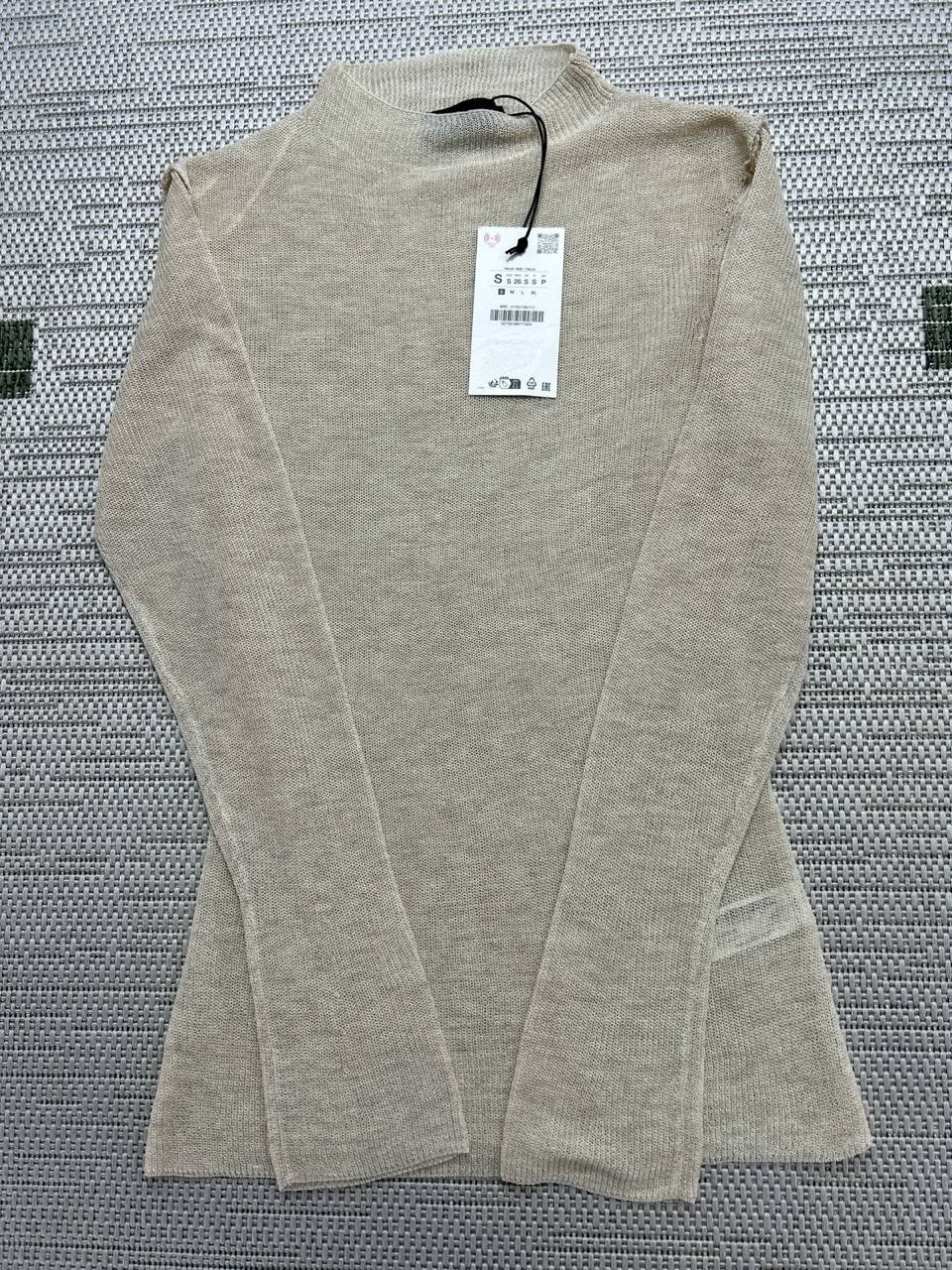 Zara Sweater Womens Small Beige Knit Pullover New