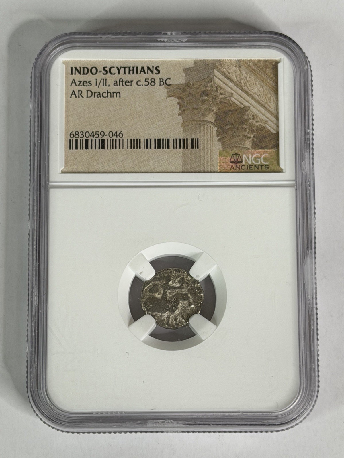 Indo-Scythians Azes I/II after c 58 BC AR Drachm Ch VF NGC Indo-Scythians Azes I/II after c 58 BC AR Drachm Ch VF NGC