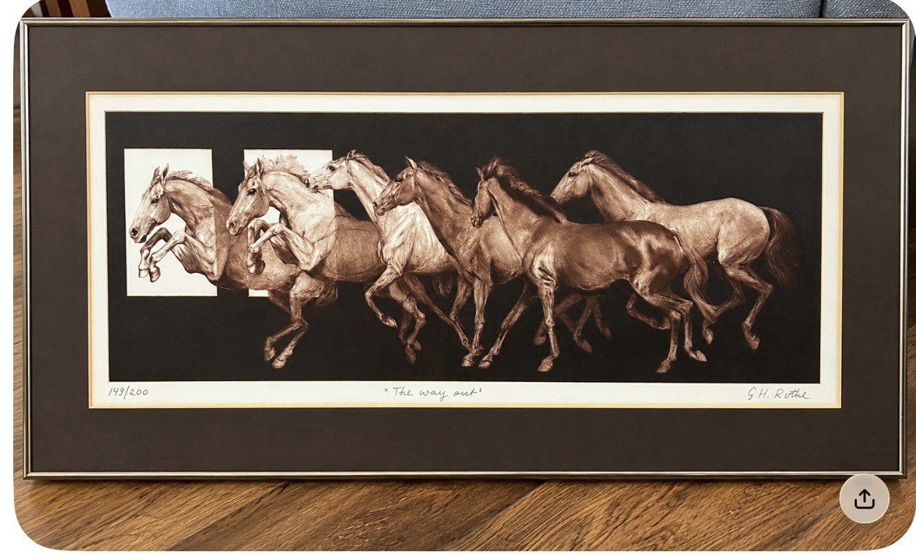 G H  Rothe “They Way Out” Signed Frame Numbered 149/200 Mezzotint Etched Picture