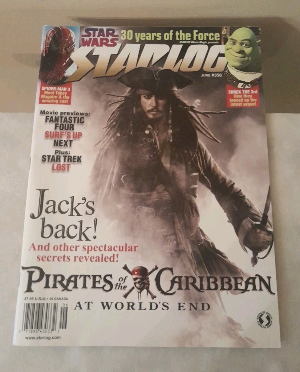 VTG 2007 Starlog Magazine: Pirates Of the Caribbean Spider Man 3 Star Wars 30th VTG 2007 Starlog Magazine: Pirates Of the Caribbean Spider Man 3 Star Wars 30th
