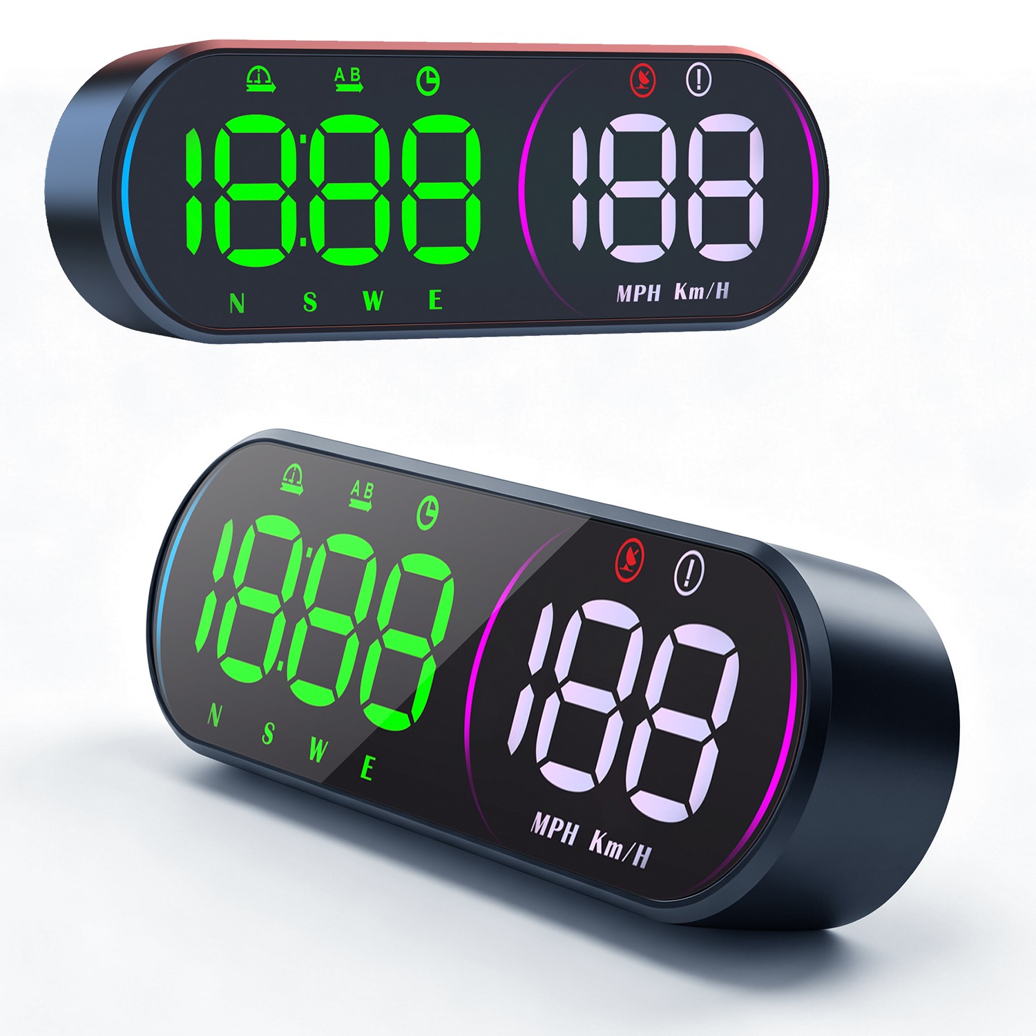 Car HUD Head-Up Display - Multi-Color Speedometer with Compass & Driving Data US