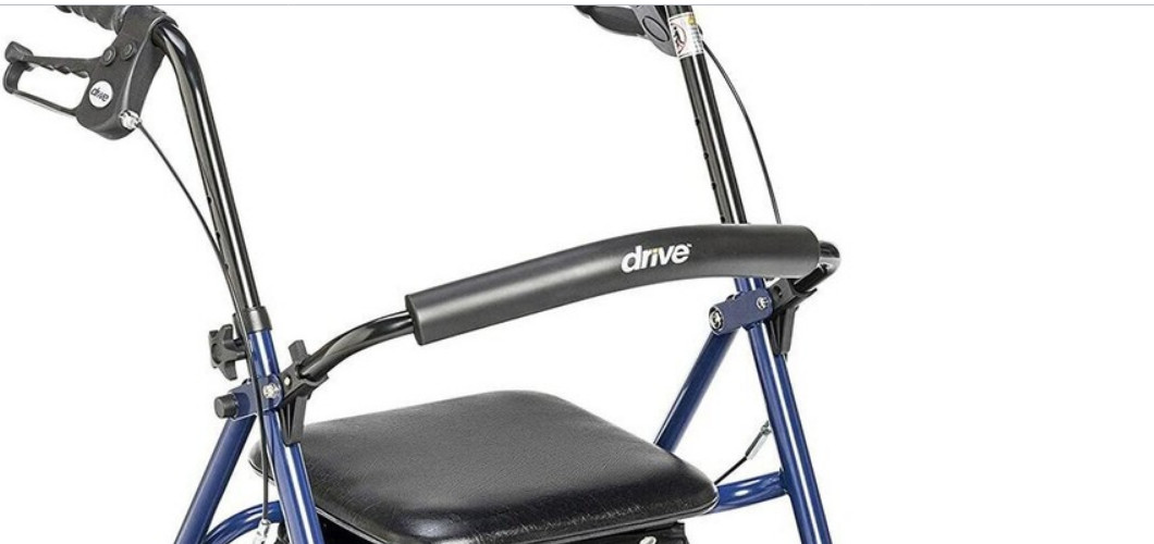 Drive Medical 4-Wheel Rollator Walker With Seat & Removable Back Support - Blue Drive Medical 4-Wheel Rollator Walker With Seat & Removable Back Support - Blue