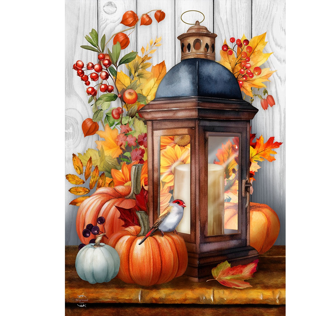 Briarwood Lane Fall Autumn Lantern Garden Flag 12x18