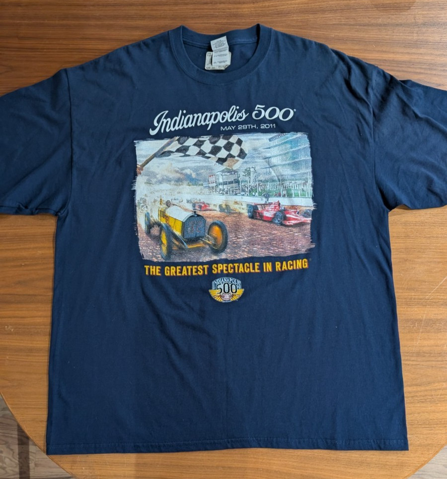 2011 Indianapolis 500 100th Anniversary T Shirt 2XL Deadstock IndyCar