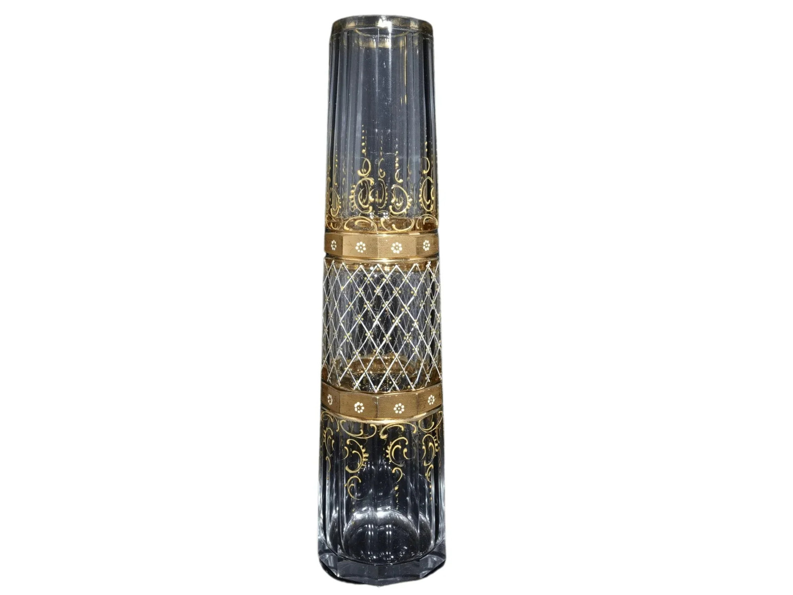 Tall Antique Moser Bohemian Glass Vase Tall Antique Moser Bohemian Glass Vase