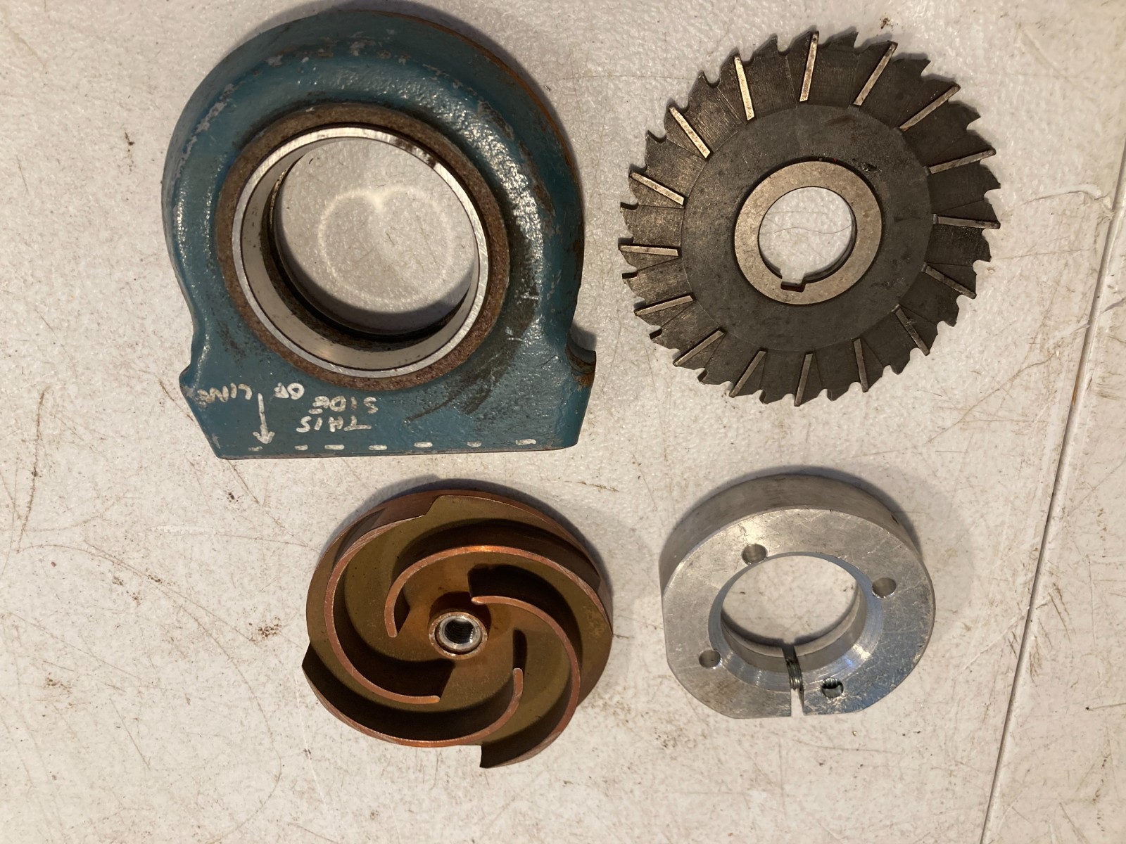 Vintage Industrial Pump Parts AMT 3880 Impeller Bearing Housing Milling Cutter