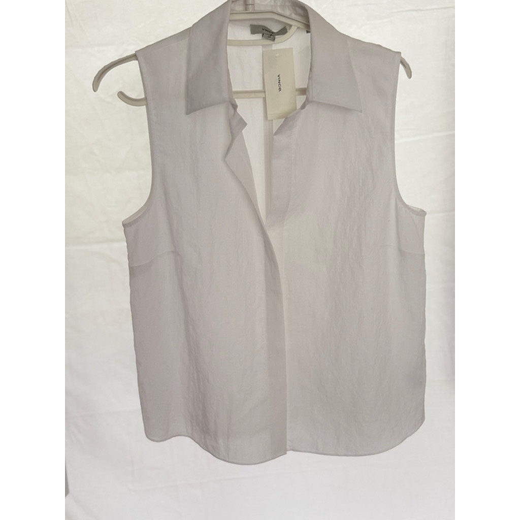 NWT Vince Off White Boxy Sleeveless Button Front Shirt Top Small $268 V125113109 NWT Vince Off White Boxy Sleeveless Button Front Shirt Top Small $268 V125113109