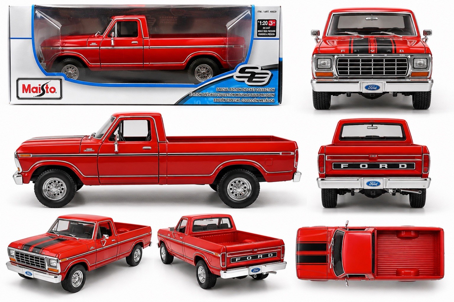 1979 Ford F-150 Pickup Truck Red 1:18 Diecast Model Maisto Special Edition