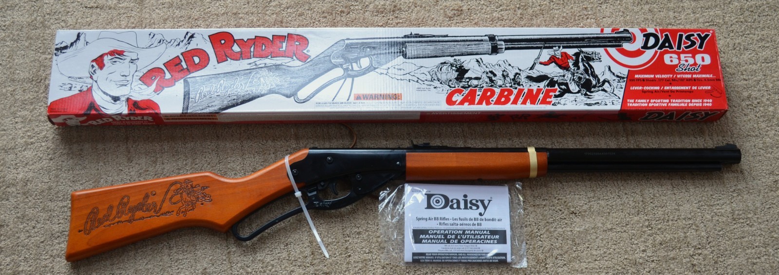 New In Box, Daisy Red Rider Ryder BB Gun 650 Shot. 1938B Model. New In Box, Daisy Red Rider Ryder BB Gun 650 Shot. 1938B Model.
