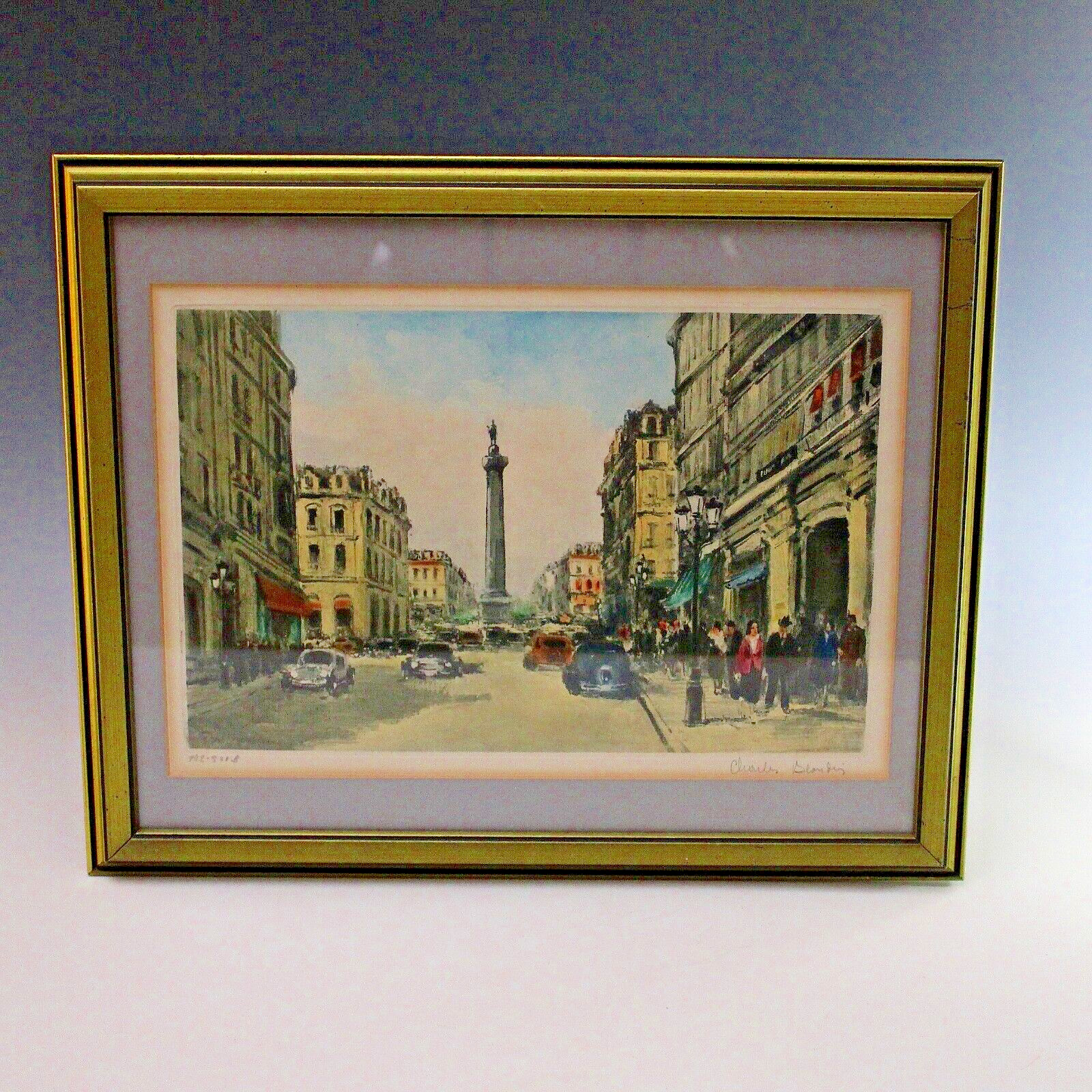 VTG French Impressionist Hand Colored Etching Signed Charles Blondin