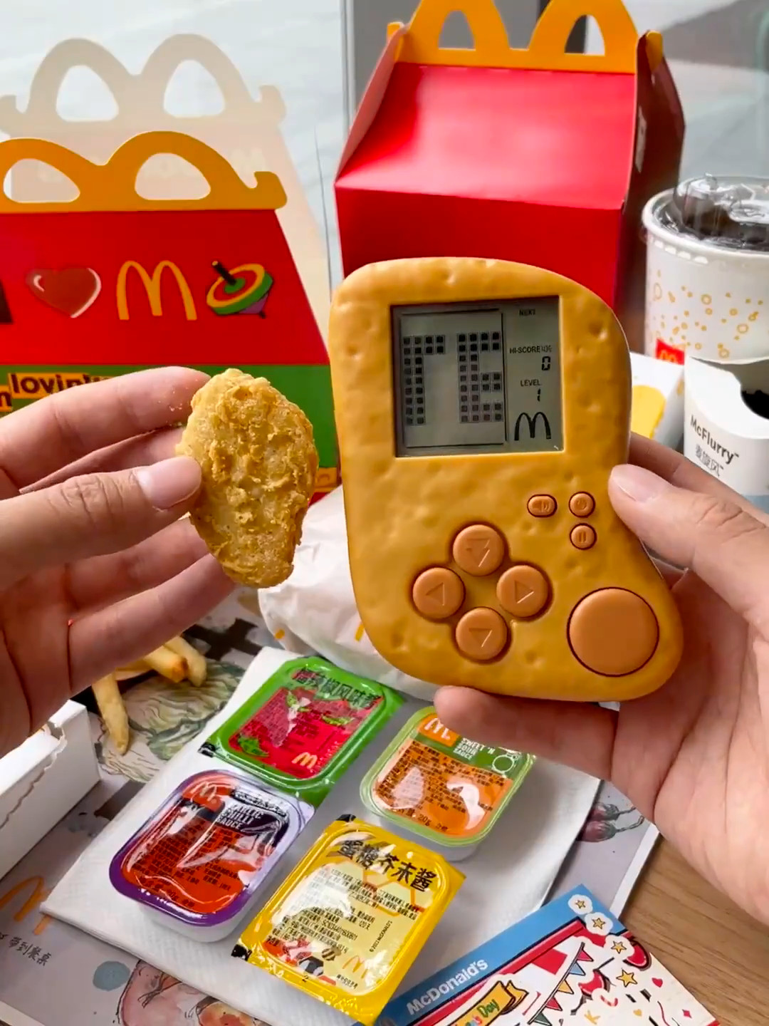 Original 2023 Mcdonald\'s Tetris Game Console in the shape of a chicken nugget Original 2023 Mcdonald\'s Tetris Game Console in the shape of a chicken nugget