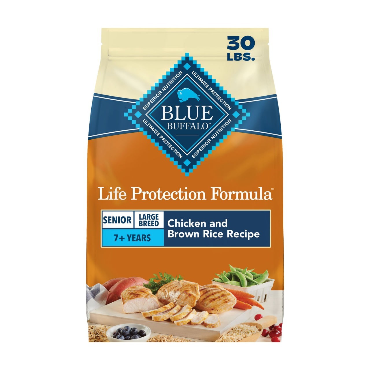 Blue Buffalo Life Protection Formula Large Breed Chicken+Brown Rice Senior, 30lb