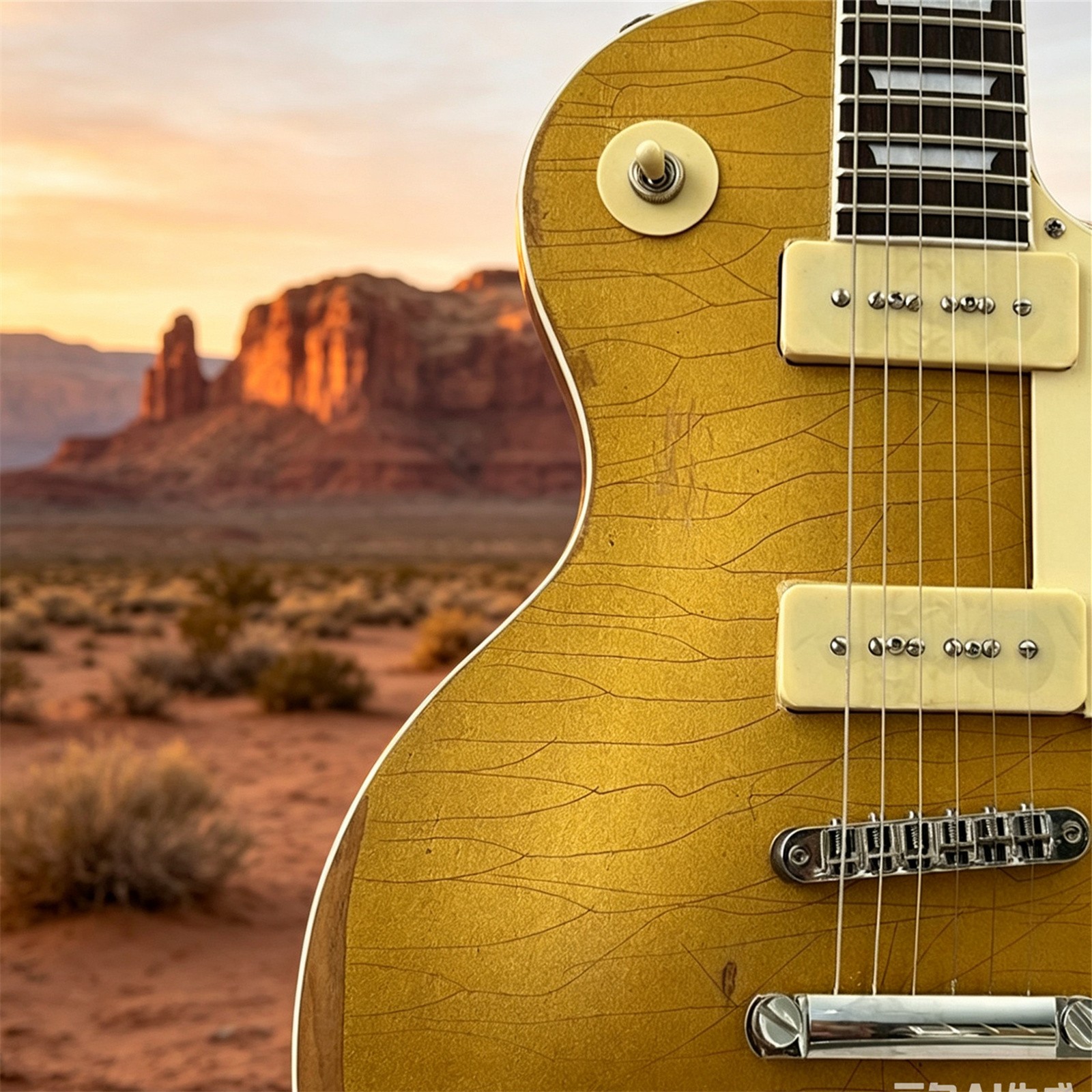 Custom Brand LP Heavy Relics Metallic Gold Finish Electric Guitar P90 Pickups