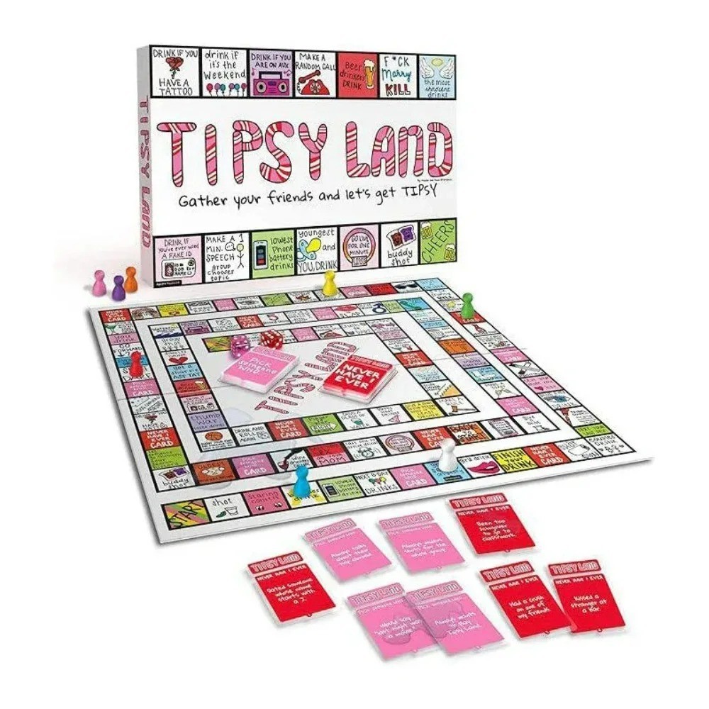 Tipsy Land Adult Drinking Board Game Party Game 2-8 Players Fun Night Tipsy Land Adult Drinking Board Game Party Game 2-8 Players Fun Night