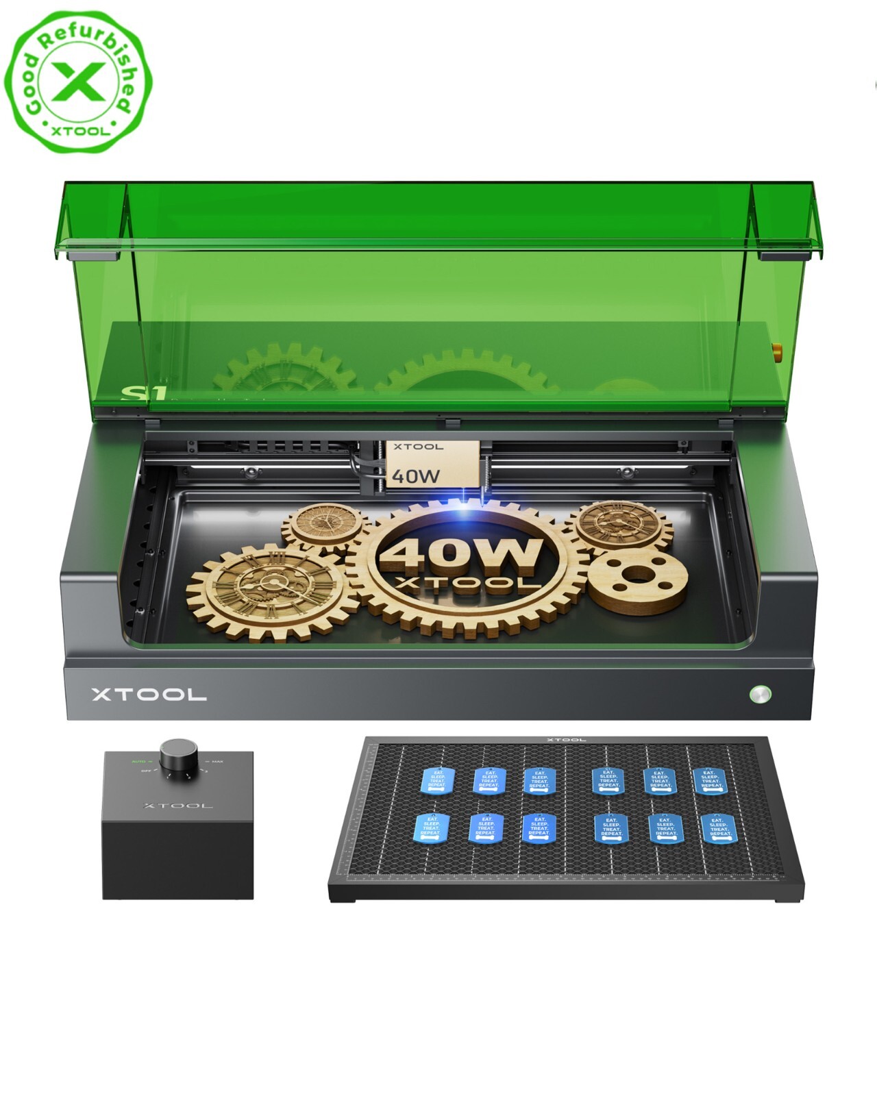 (Refurbished) xTool S1 40W Laser Engraver , Basic Bundle, Black (Refurbished) xTool S1 40W Laser Engraver , Basic Bundle, Black