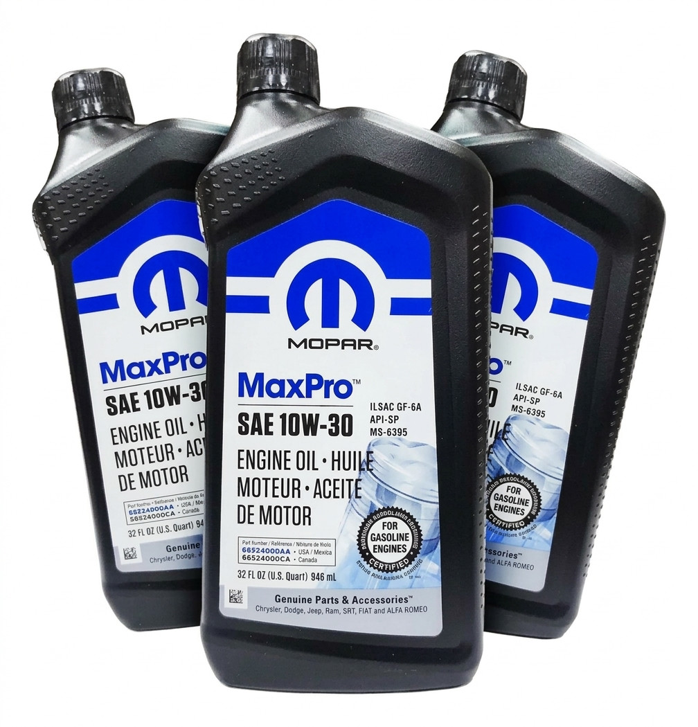 Mopar MaxPro SAE 10W-30 Synthetic Blend Engine Oil 3 Quart Jeep DodgeRam MS-6395