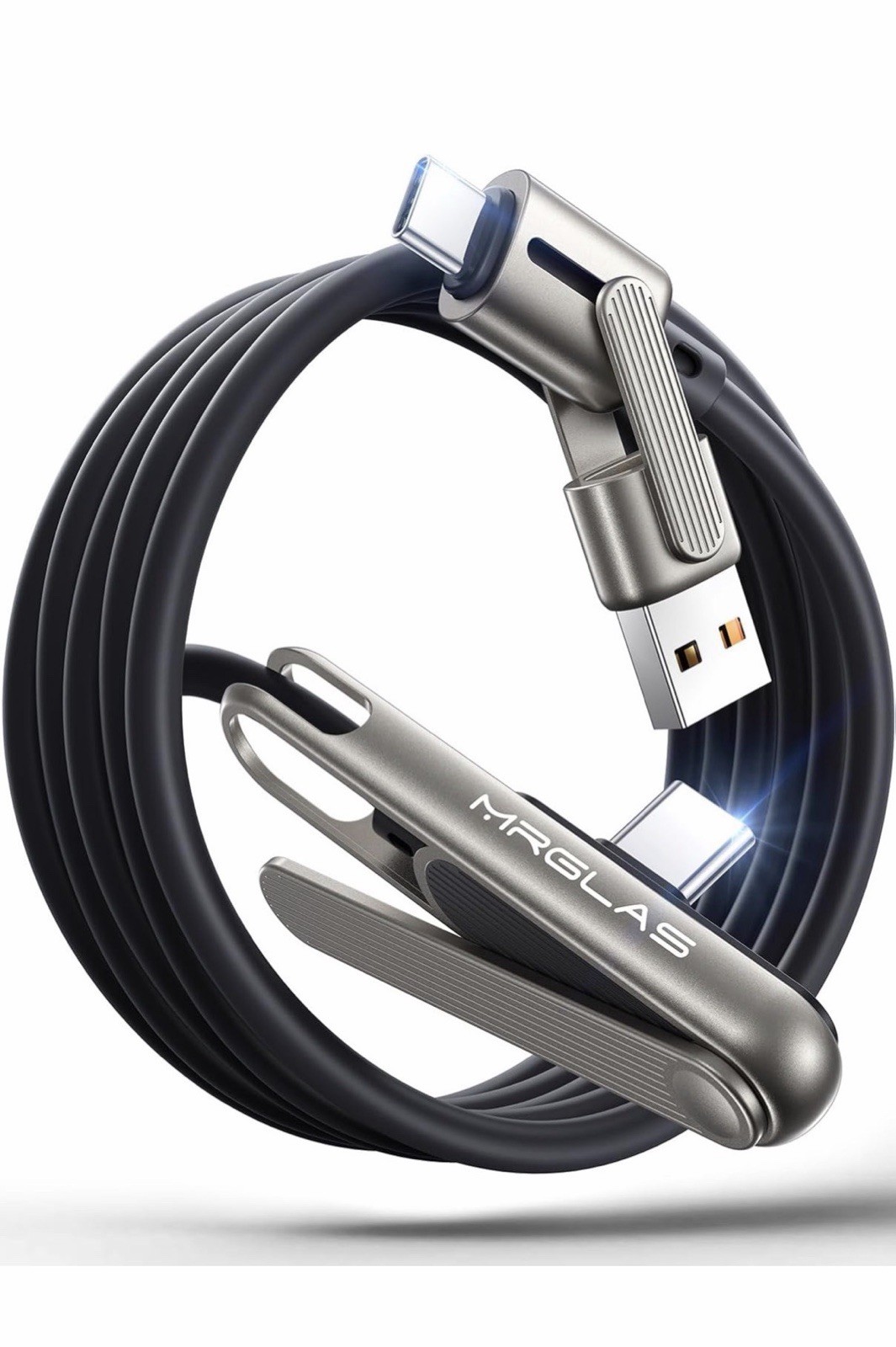 【2026 Upgraded】3-in-1 240W Invisible Stand Fast Charge USB C to USB C Cable