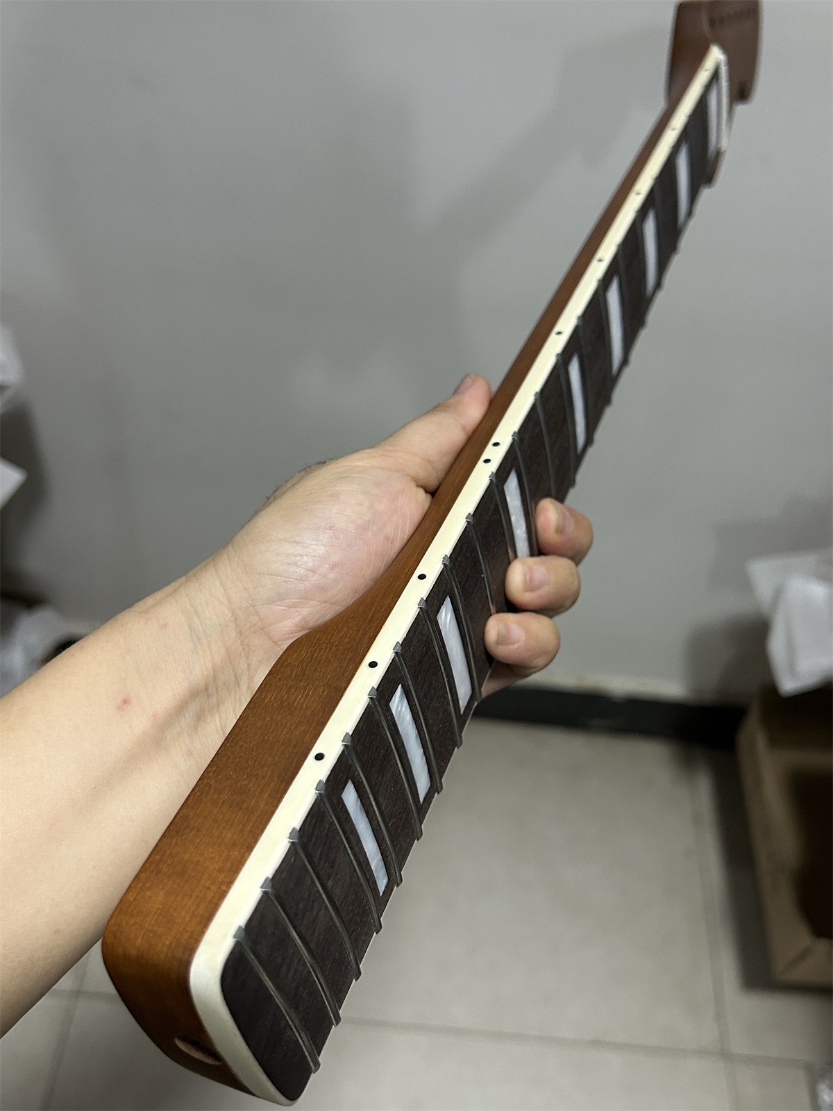 Satin 24inch short scale Roasted Maple Guitar neck 22Fret block inlay big head