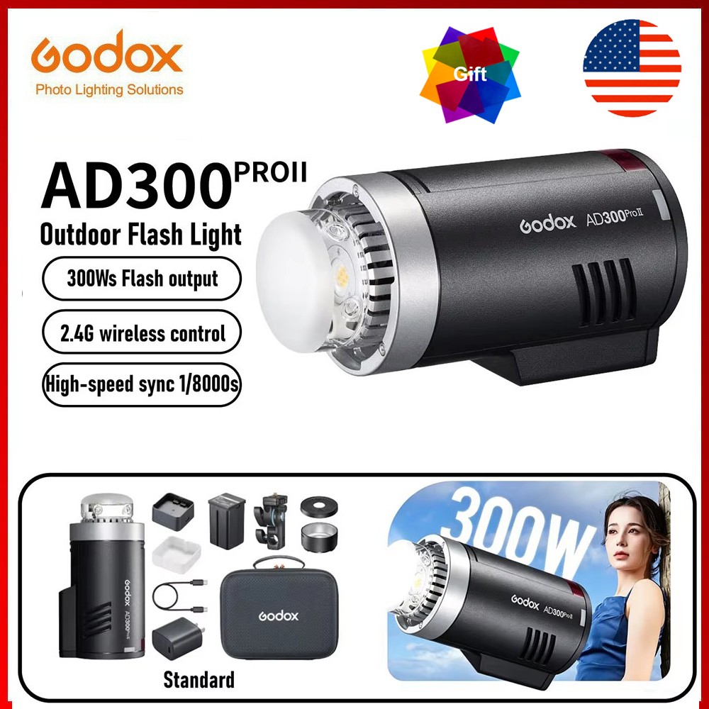 Godox AD300proII AD300Pro ii 2.4G TTL HSS 300Ws Outdoor Flash Light US version