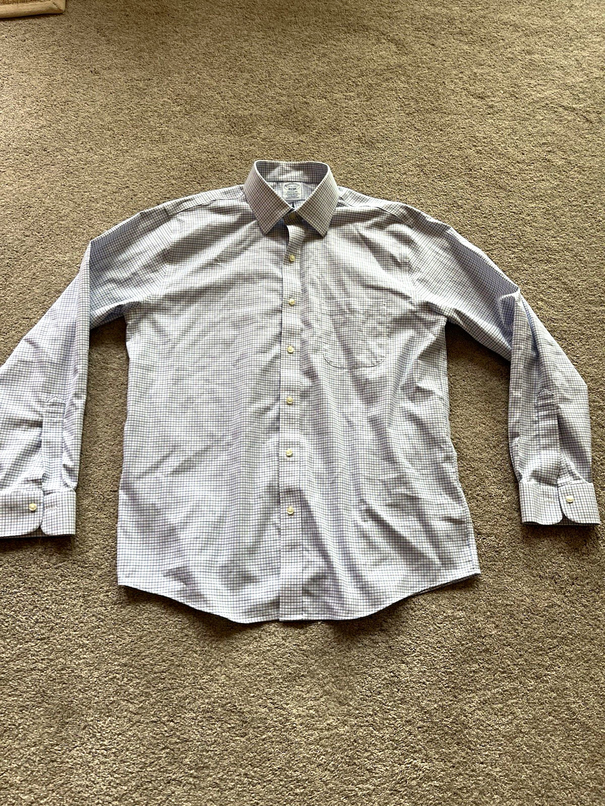 Brooks Brothers Non-Iron Dress Shirt 15.5 34 Blue/White Check NWOT Brooks Brothers Non-Iron Dress Shirt 15.5 34 Blue/White Check NWOT