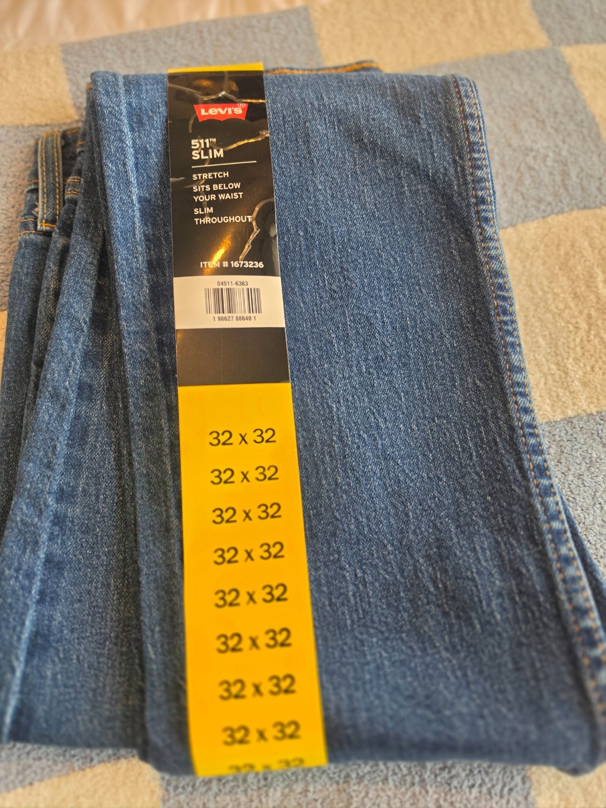 Levis 511 Jeans Blue Slim Fit Stretch Denim Mens 32x32 Medium Wash Levis 511 Jeans Blue Slim Fit Stretch Denim Mens 32x32 Medium Wash