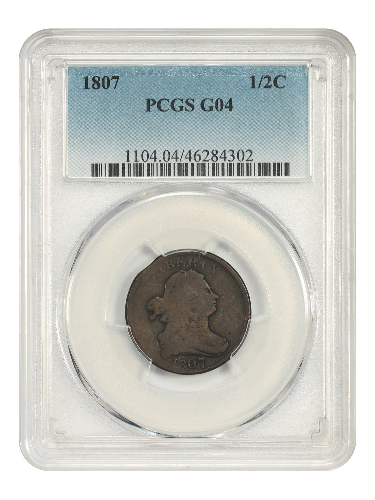 1807 1/2C PCGS Good 04 - Draped Bust Half Cent - Lower Mintage Issue 1807 1/2C PCGS Good 04 - Draped Bust Half Cent - Lower Mintage Issue