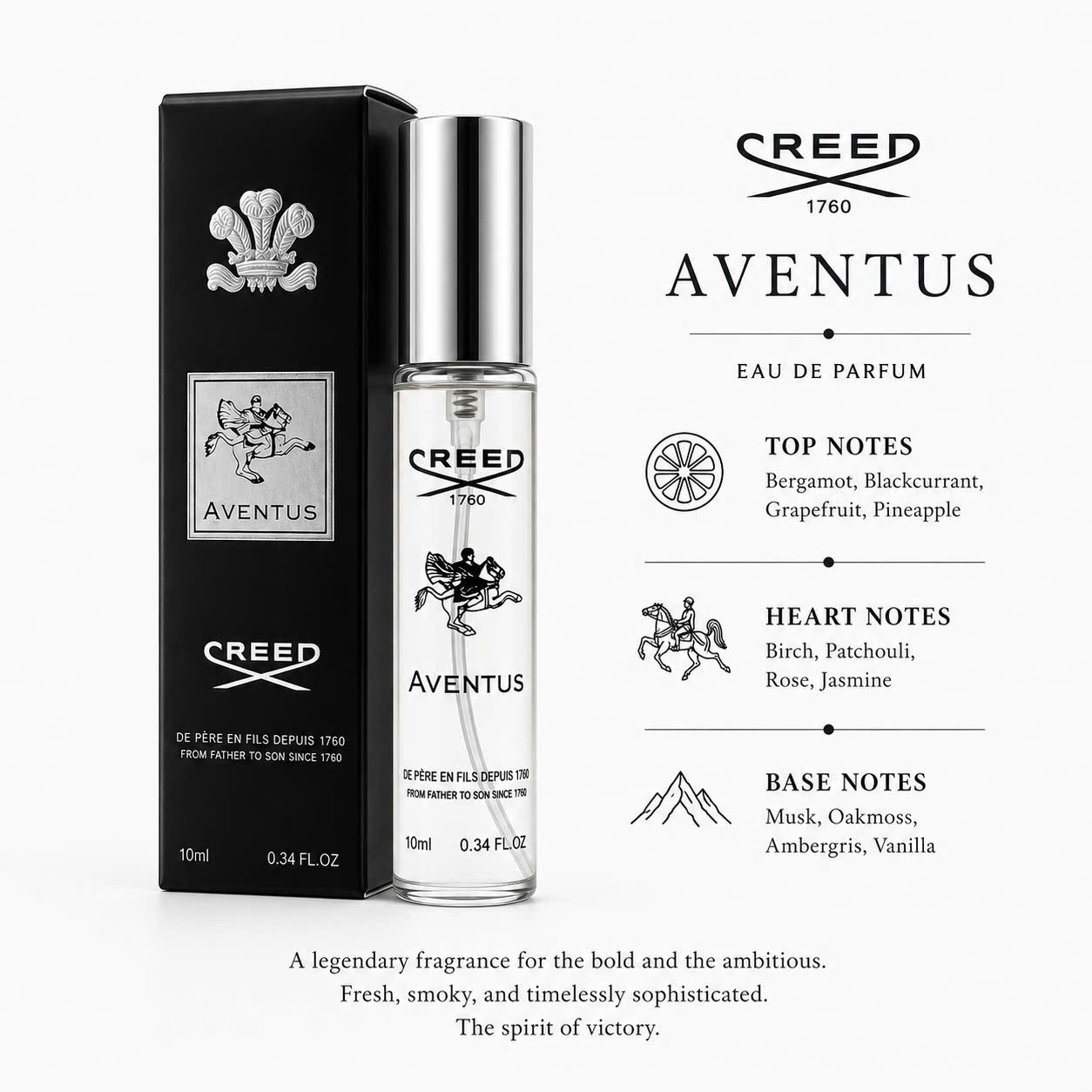 CREED AVENTUS For Him Eau De Parfum Sample 10ml .34oz Spray🎁Authentic CREED AVENTUS For Him Eau De Parfum Sample 10ml .34oz Spray🎁Authentic