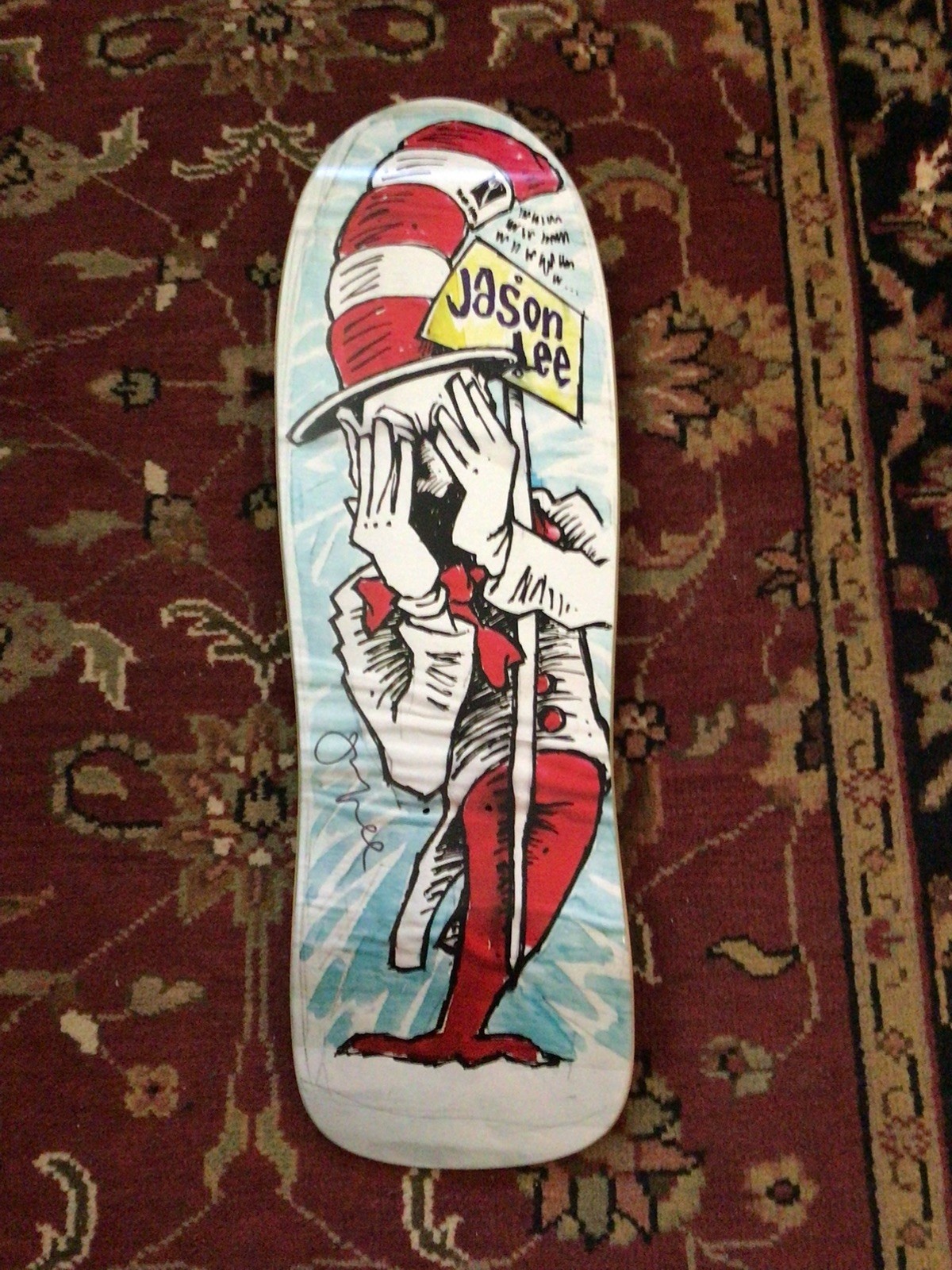 RARE SIGNED Jason Lee Cat In The Hat Prime Skateboard Deck Autographed