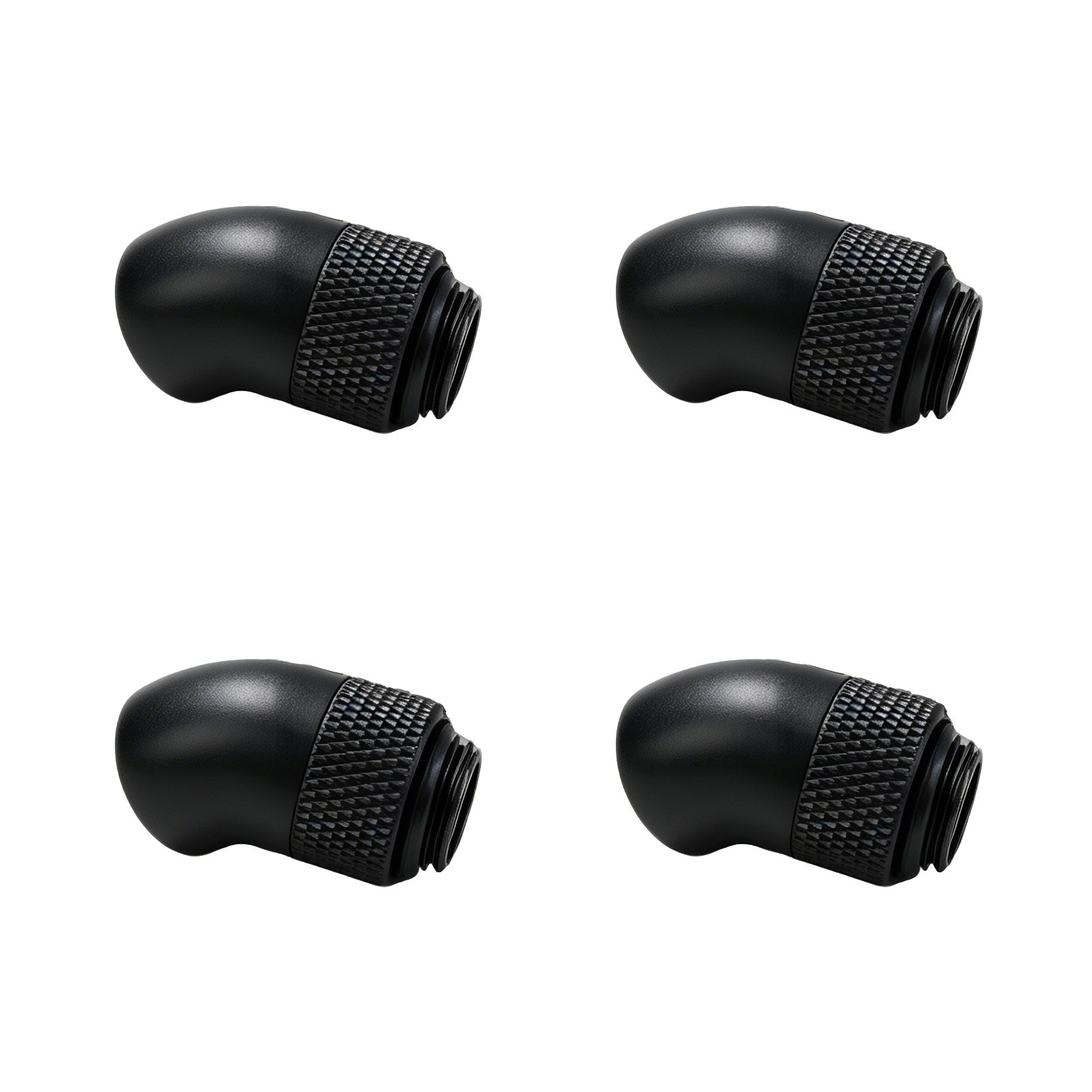 4-Pack G1/4 Male to Female 45 Degree Rotary Elbow, PC Water Cooling, Black