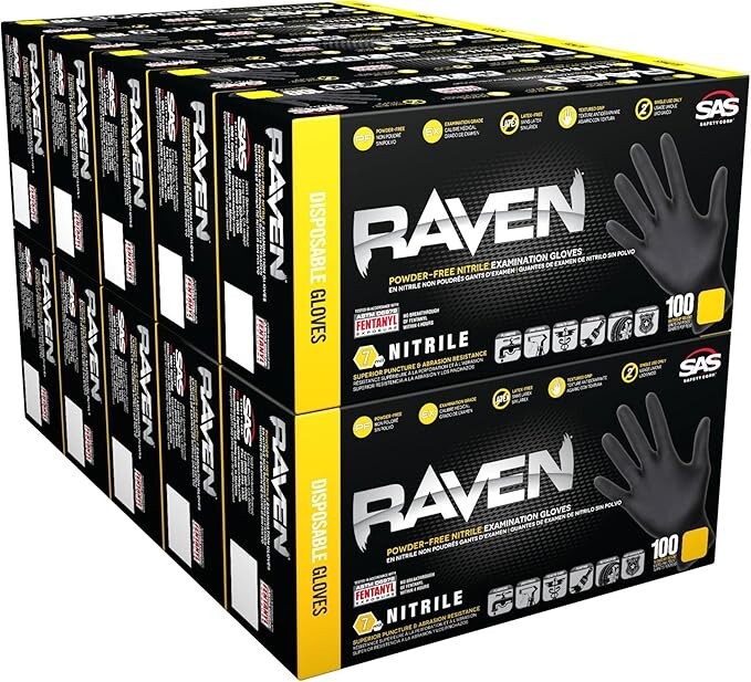 SAS 66518 Nitrile Raven Powder-Free Glove, Large 1000 (10 boxes of 1000) SAS 66518 Nitrile Raven Powder-Free Glove, Large 1000 (10 boxes of 1000)