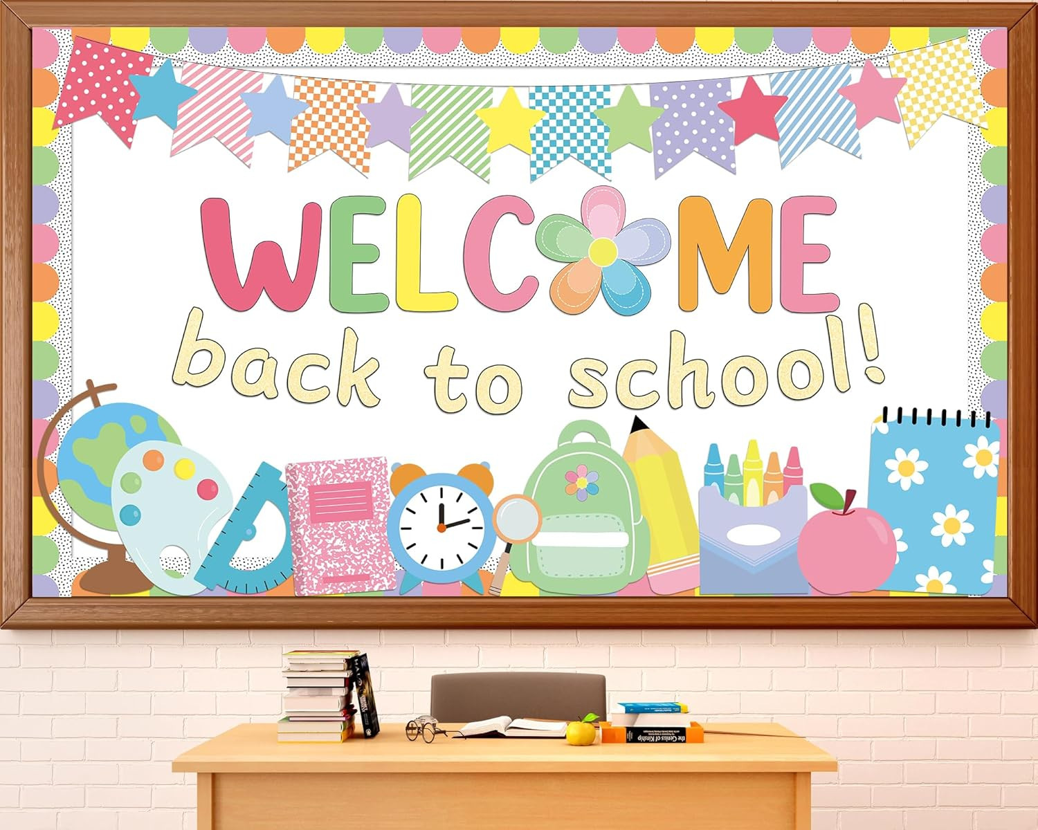 Welcome Back to School Bulletin Board Decoration Bright Trendy Classroom Decor C