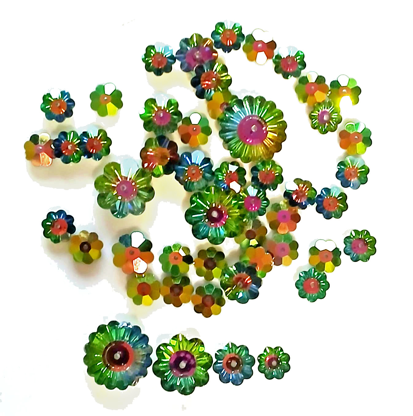 Swarovski 3700 Crystal Vitrail Margarita Flower Beads  - Crystal