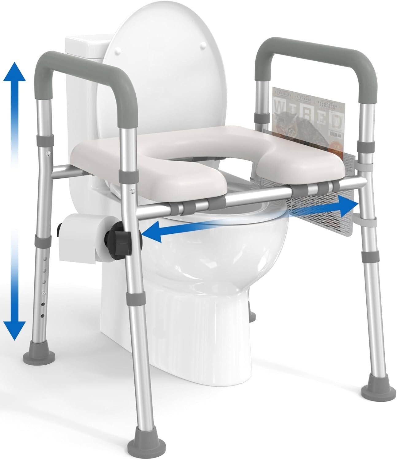 HOMLAND Raised Toilet Seat with Handles, Adjustable Height & Width (007) HOMLAND Raised Toilet Seat with Handles, Adjustable Height & Width (007)