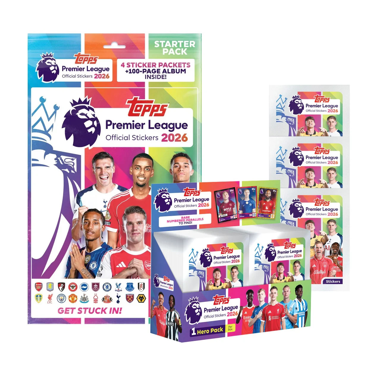 2025-26 Topps Premier League #2 Bundle 100 Packs+Mega Starter Album 649 Stickers