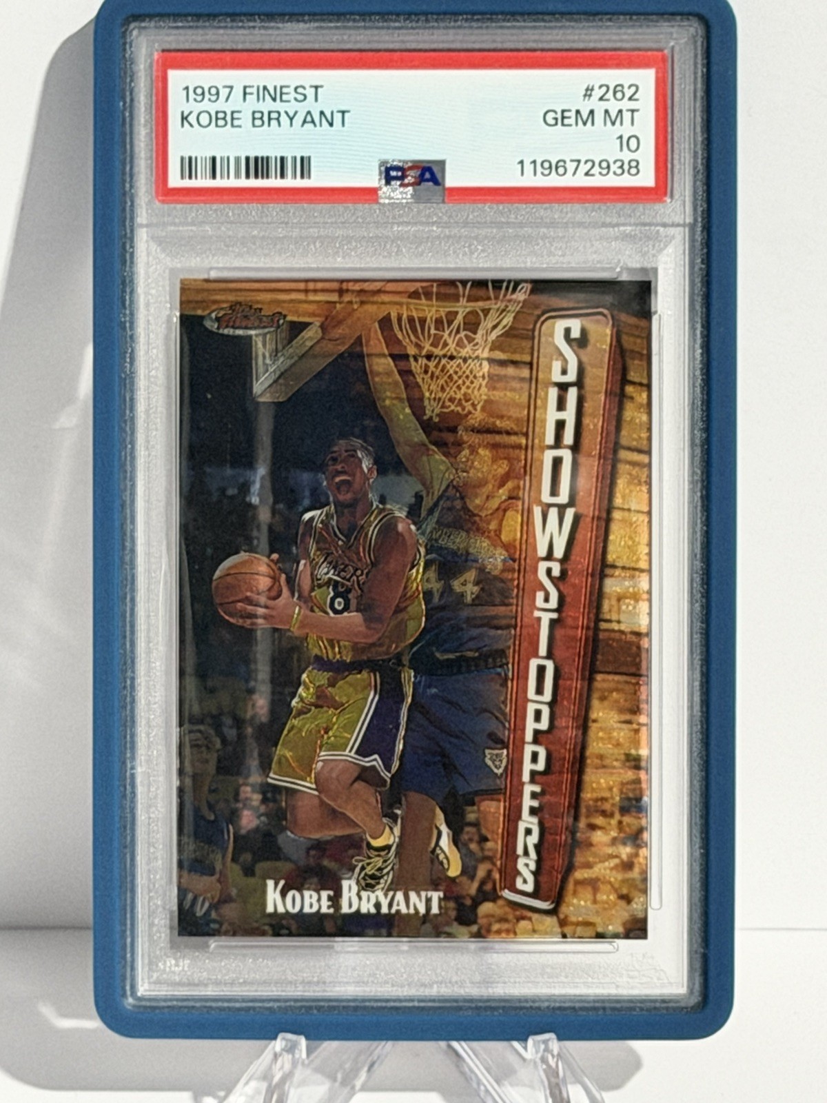 1997 Finest Kobe Bryant #262 Showstoppers PSA 10 GEM MINT Lakers 1997 Finest Kobe Bryant #262 Showstoppers PSA 10 GEM MINT Lakers