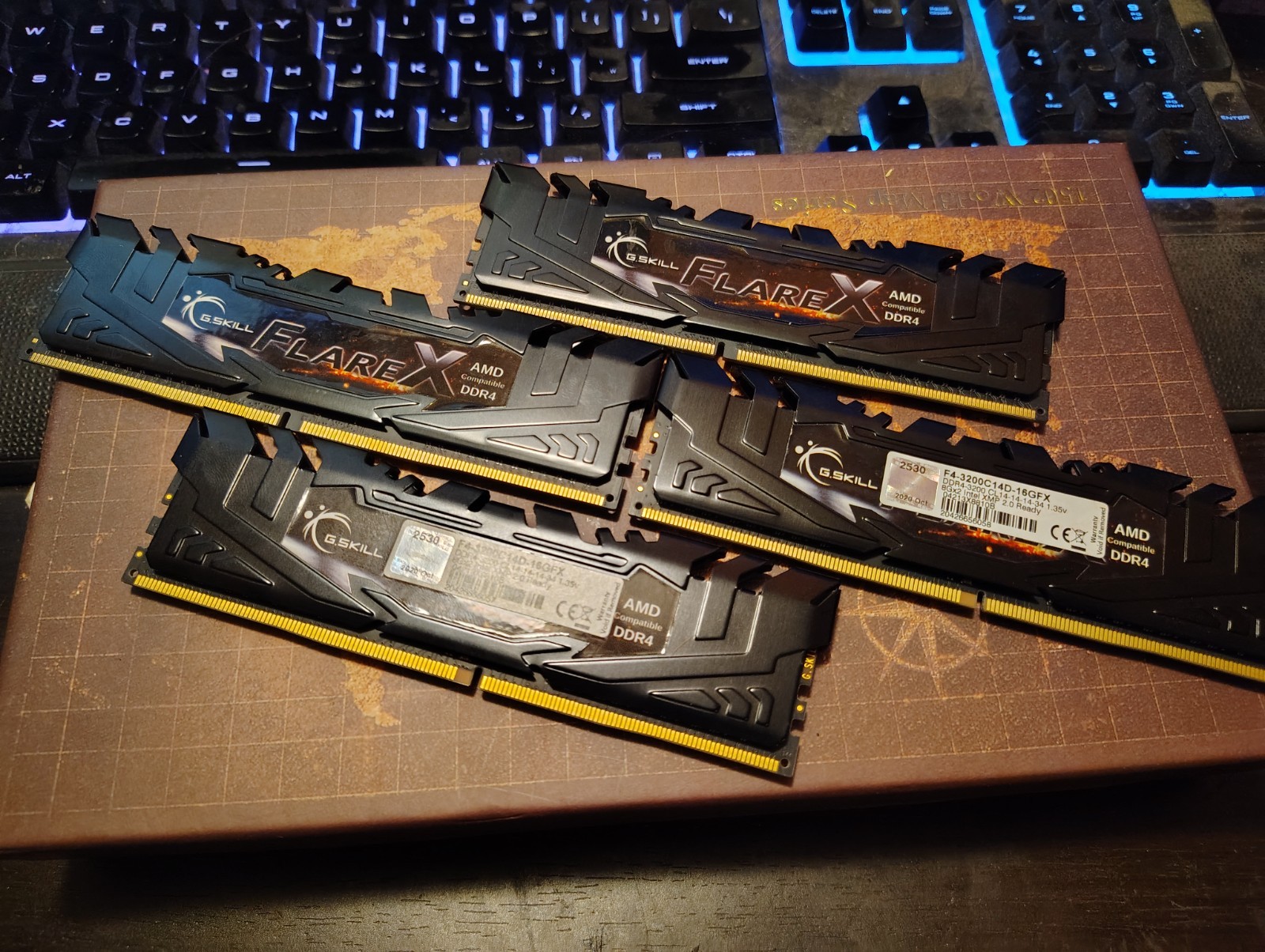 G.Skill Flare X Series F4-3200C14D-16GFX 32GB (4x8GB) Memory 4 Sticks Total G.Skill Flare X Series F4-3200C14D-16GFX 32GB (4x8GB) Memory 4 Sticks Total