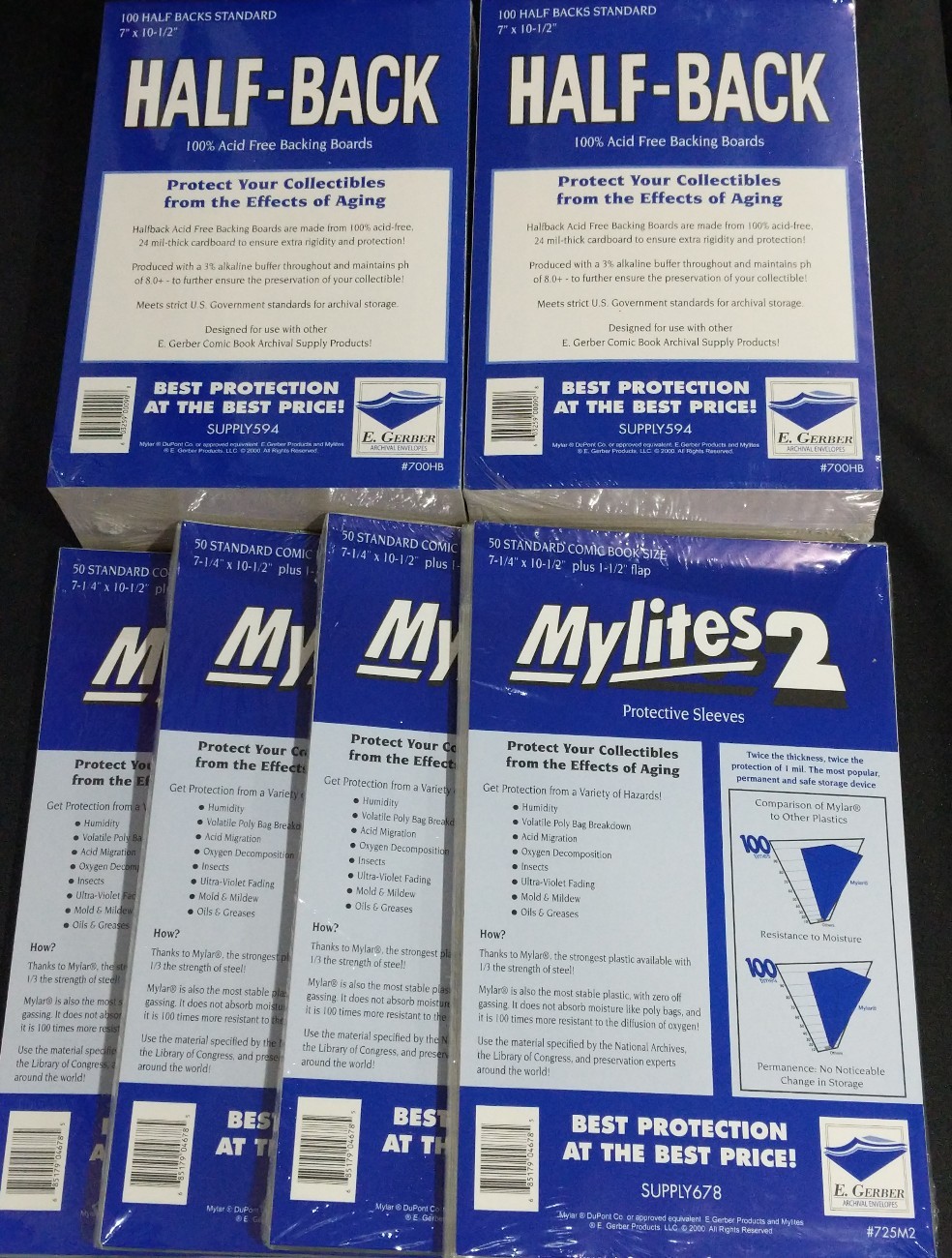 200 E. Gerber Mylites2 + Half Backs - Bronze Age Comic Book Sleeves 725M2/700HB 200 E. Gerber Mylites2 + Half Backs - Bronze Age Comic Book Sleeves 725M2/700HB