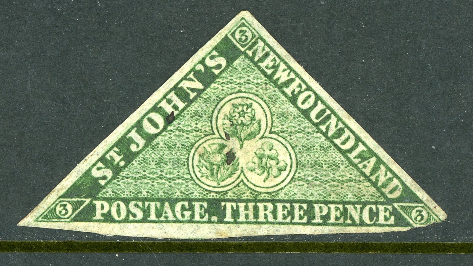 Canada 1860 Newfoundland 3p Green Scott #3 Mint X411 Canada 1860 Newfoundland 3p Green Scott #3 Mint X411