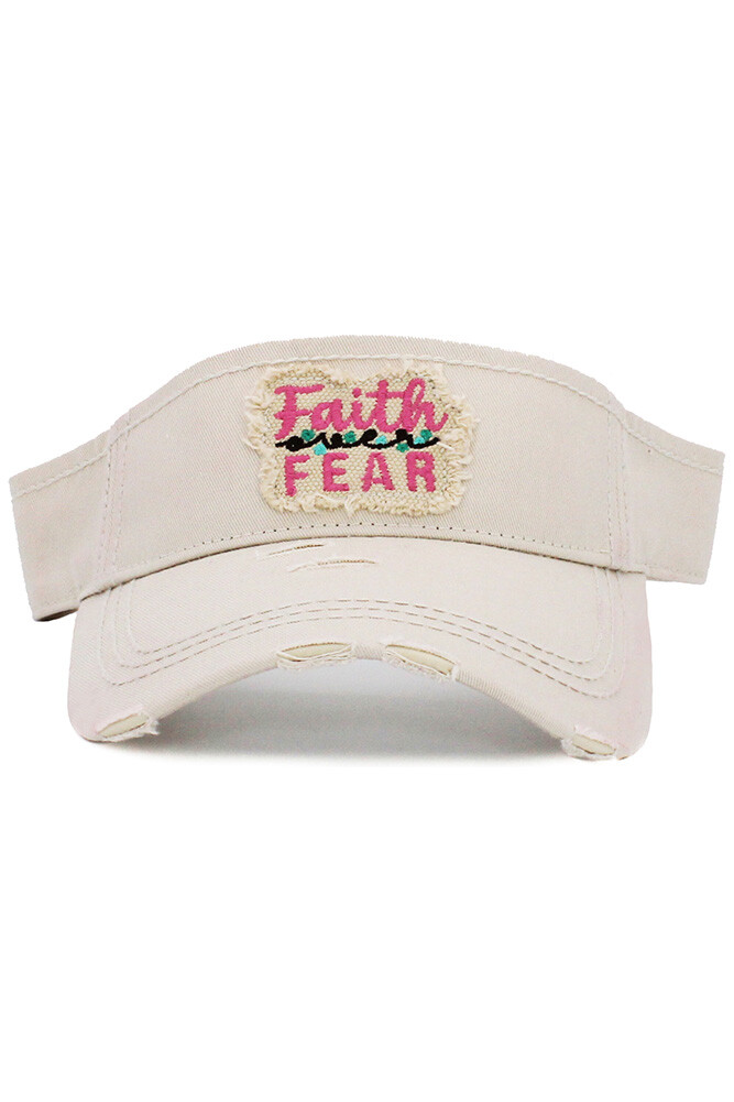 KBETHOS Women Classic Faith Over Fear Vintage Distressed Baseball Visor Cap Hat KBETHOS Women Classic Faith Over Fear Vintage Distressed Baseball Visor Cap Hat