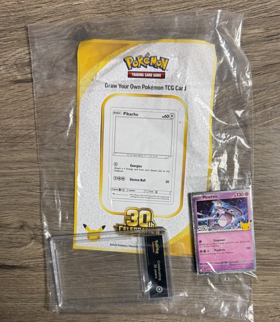Target Mewtwo Pokemon Promo Family Event 30th Anniversary Sealed W/ Extras Target Mewtwo Pokemon Promo Family Event 30th Anniversary Sealed W/ Extras