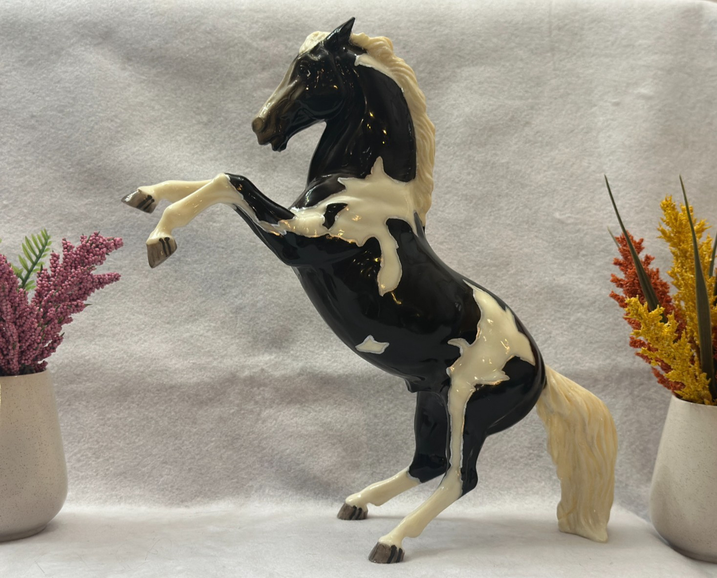 Breyer 2026 Custom Traditional Black Pinto w/mapping on Fighting Stallion Mold
