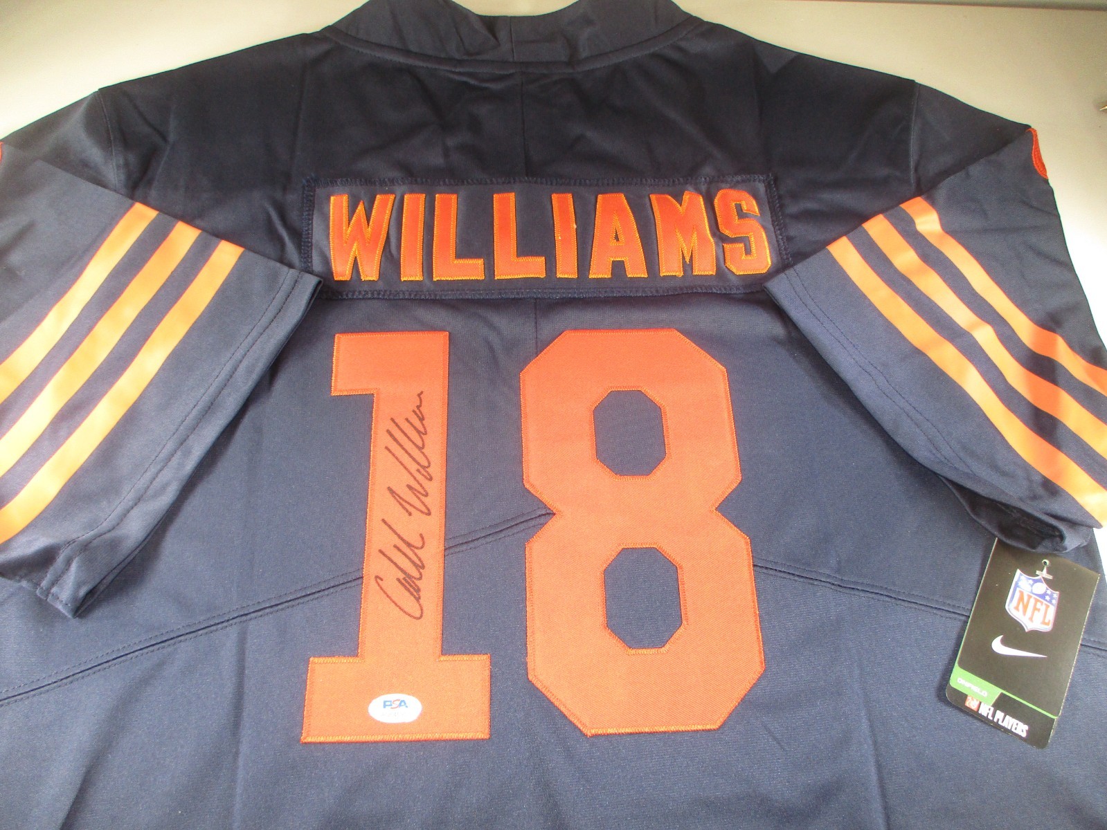 Caleb Williams / Autographed Chicago Bears Blue Pro-Style Football Jersey / PSA